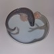 Small dish In porcelain with eel fish decoration. Produced in the Art Nouveau period 1900-1923 ...