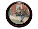 Royal Copenhagen Carl Larsson plate in dark wood frame, Brita and the cat.&#8232;This ...
