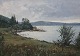Painting Oil on Canvas. Thorbjørn Mariagerfjord motif 58 x 77.5 cm with wooden frame View from ...