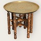 Oriental smoking table with brass top and collapsible frame. Nice used condition, diameter 49 ...