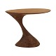 Oval walnut lamp table by Morten Stenbæk, Denmark. ...