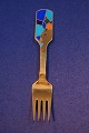 Michelsen Christmas fork 1990 of Danish gilt sterling silver