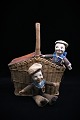 2 old charming sailor boys (cloth dolls) with a nice old patina. H: 21cm. (2 pieces are ...