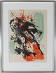 Asger Jorn (1914-1973)Lithographic in silver colored frame 22/50Sign. Asger Jorn ...