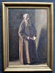 Danish artist 
(19th century): 
A standing 
monk. Oil on 
canvas. 
Unsigned. 76 x 
52 cm.
Framed: ...