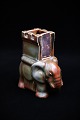 Bing & Grondahl match holder in the shape of a stoneware elephant with fine 
green glaze. 
B&G#9504...