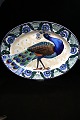 Large, 
beautiful oval 
dish from 
Aluminia with 
peacock motif. 
Decoration 
number: 
736/632. ...