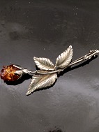 Brooch silver and amber