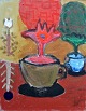 Kühl, Lena 
(1950 -) 
Denmark: Still 
life with 
teacups. 
Acrylic on 
canvas. Verso 
signed 2018. 93 
x ...