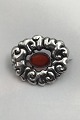 Thorvald 
Bindesbøll / 
Holger Kyster 
Silver Brooch 
with Amber
