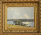 Lassen, Aksel 
M. (1969 - 
1946): 
Landscape at 
Skaritsø. Oil 
on cardboard. 
Sign.: Monogram 
1913. ...