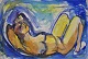 Degett, Karen 
(1954 - 2011) 
Denmark: Lying 
woman. 
Unsigned. 
Watercolor on 
paper. 38.5 x 
57 ...