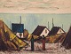 Peder Brøndum Sørensen (1931-2003), Danish painter, oil on canvas."Houses by the ...