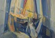 Frans Vester-Pedersen (1934-1972), Danish painter, oil on canvas.
Abstract composition.