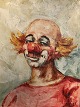 Oil painting on 
canvas. 
Melancholy 
clown. 
Dimensions with 
frame 45 x 53 
cm.