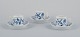 Meissen, 
Germany. Blue 
Onion. A set of 
three small 
chocolate cups 
with saucers. 
Hand-decorated 
...