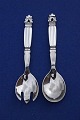 Acorn Georg Jensen Danish solid silver flatware. 2 

pieces salad set with steel 20cm