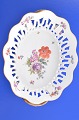 Royal 
Copenhagen 
porcelain. Hand 
painted Saxon 
flower, fruit 
basket, length 
25.2 x 20.2 cm. 
...