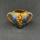 Beautiful Kähler vase with brown and blue decoration