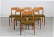 N. O. Møller - AarhusSet of 6 Dining Chairs no. 75 made of oak with patina,seats of ...