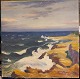 Danish artist 
Charles Hansen: 
Motif with the 
sea seen from 
Christiansø 
Painted in 1931 
on wooden ...