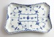 Royal 
Copenhagen. 
Blue Fluted 
Half Lace. 
Square tray. 
Model 716. 
Length 23.5 cm. 
Width 15.5 cm. 
...