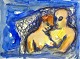 Degett, Karen 
(1954 - 2011) 
Denmark: A 
couple in blue. 
On the reverse 
a double 
portrait. ...