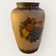 Bornholm 
ceramics, 
Hjorth, Vase, 
Fruit motif, 
20.5 cm high, 
15 cm wide no. 
52 *Nice 
condition*