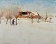 H. A. 
Brendekilde 
(1857-1942), 
well listed 
Danish artist. 
Oil on canvas.
Winter 
landscape with 
...