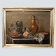 Painting, still life with flowers, fruit and glass, early 19th century