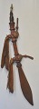 African sword, 
20th century. 
Handle 
decorated with 
leather and 
brass knob. 
Scabbard in 
reddish ...