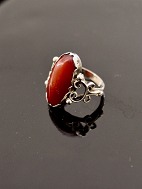 830 silver vintage ring with amber