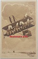 Postkort af Fritz Kraul: Nisser sidder på vingerne af flyvemaskine  1911