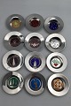 Peter Hertz 
Sterling Silver 
/ Enamel Dish 
Set (12) 
(1968-1979) 
Measures Diam 
7.5 cm (2.95 
inch)  ...