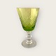 Lyngby glass, Eaton with grinds, White wine glass with green basin, 12.5cm high, 7cm in diameter ...