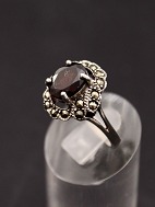 Sterling slv ring  med granat