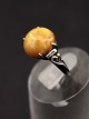 Sterling silver vintage ring size 51 with amber item no. 573243