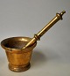 Brass mortar 
with pestle, 
18th century 
Denmark.