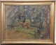 Painting: Motif 
with "Horses at 
a farm" Painted 
by Ole 
Kielberg.(1911-
1985)..
Daugløkke 1969. 
...