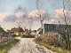 Ulrichsen, 
Theodor 
(1905-1970) Oil 
painting on 
canvas, Village 
motif.