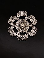 Sterling silver filigree brooch