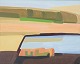 Jens Uffe Rasmussen, Danish artist. Oil on canvas.
Modernist landscape.