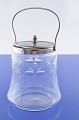 Biscuits bucket 
of clear glass 
with a 
grinding, with 
silver-plated 
mounting. 
Height without 
...