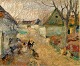 Jacobsen, 
Ludvig (1890 - 
1957) Denmark: 
Chickens at the 
farm. 1923. Oil 
on canvas. 
Signed ...