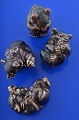 Royal 
Copenhagen 
Storneware, 
browm bear 
cubs. 
4 bear cups 
no. 21432. 
21433, 21434 
and 21435.  ...