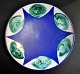Danish ceramist 
(20th century): 
Ceramic bowl, 
Rodegaarden. 
Cobalt blue and 
green glazes. 
Signed: ...