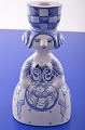 Bjørn Wiinblad 
figure, 
decorated with 
blue-glazed 
decoration on a 
light gray 
base. Ladies / 
...