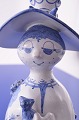 Bjørn Wiinblad 
figure, 
decorated with 
blue-glazed 
decoration on a 
light gray 
base. Aunt Ella 
 ...