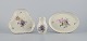 Royal 
Copenhagen 
”Frijsenborg”. 
Two dishes and 
a vase in 
porcelain, 
hand-painted 
with flowers 
...