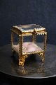 Antique French 
jewelery box in 
bronze and 
faceted glass 
and silk 
cushion at the 
bottom with a 
...